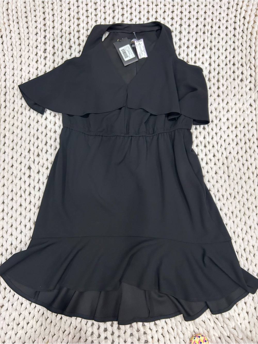A.B.S BY ALLEN SCHWARTZ
 Black Ruffle-Hem Dress